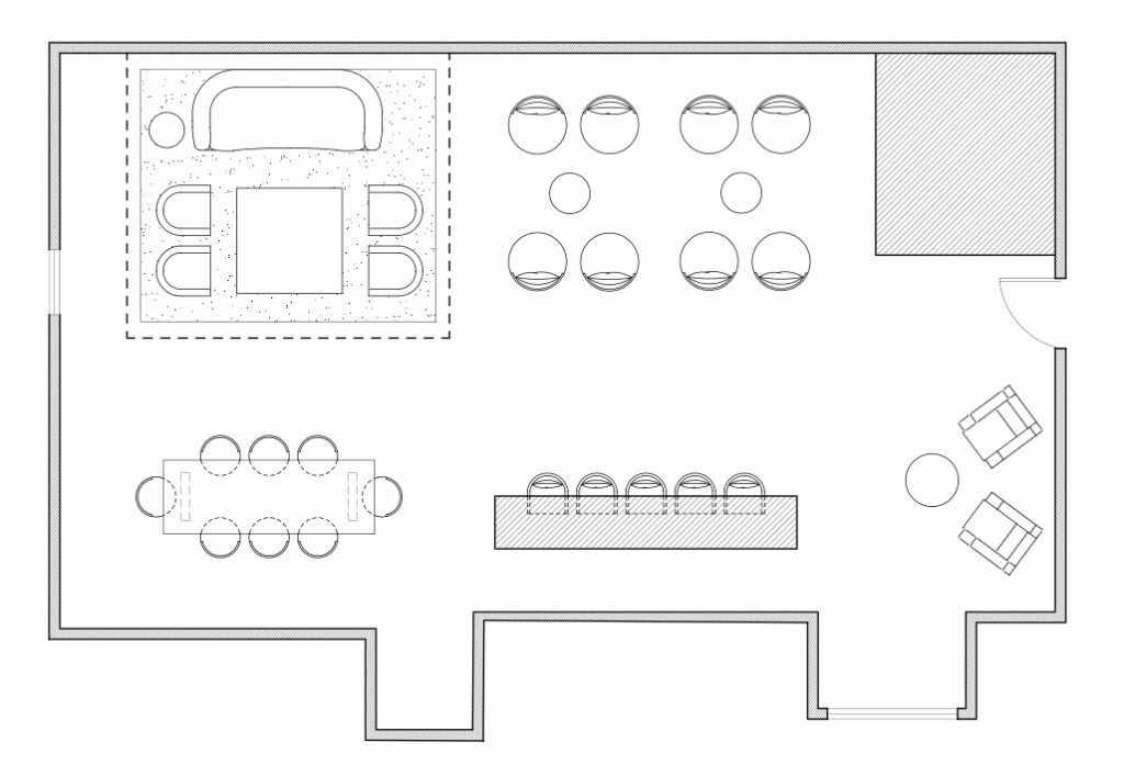 Attic lounge floor plan