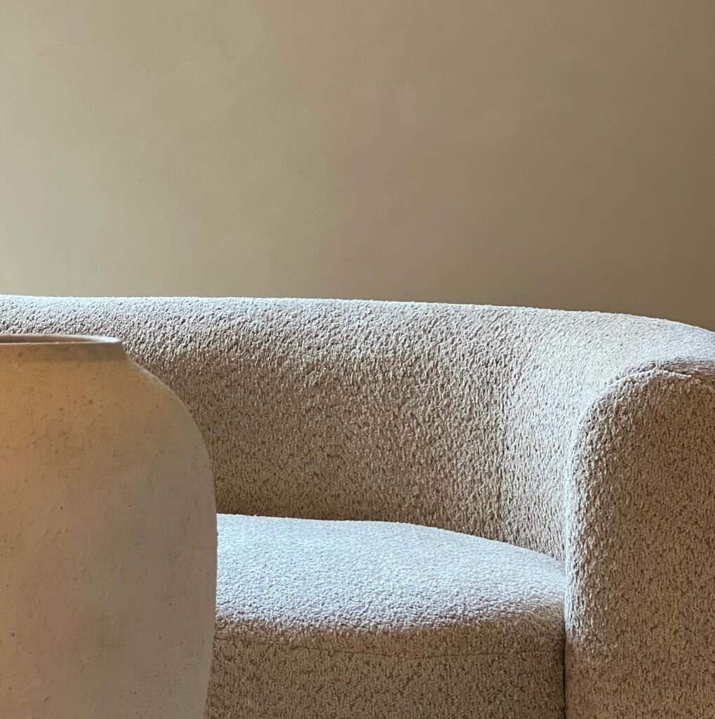 Textural upholstery for attic lounge design